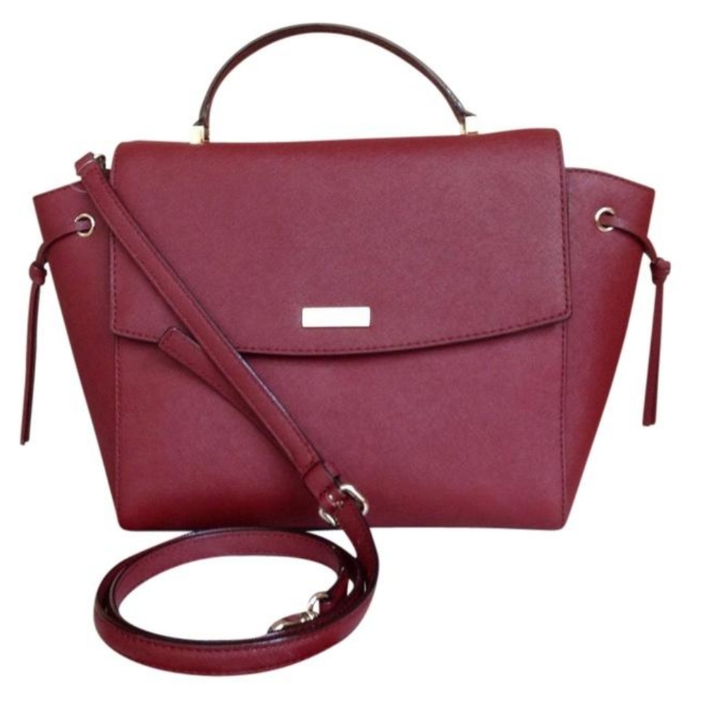Kate Spade Lilah Laurel Burgundy Leather Satchel